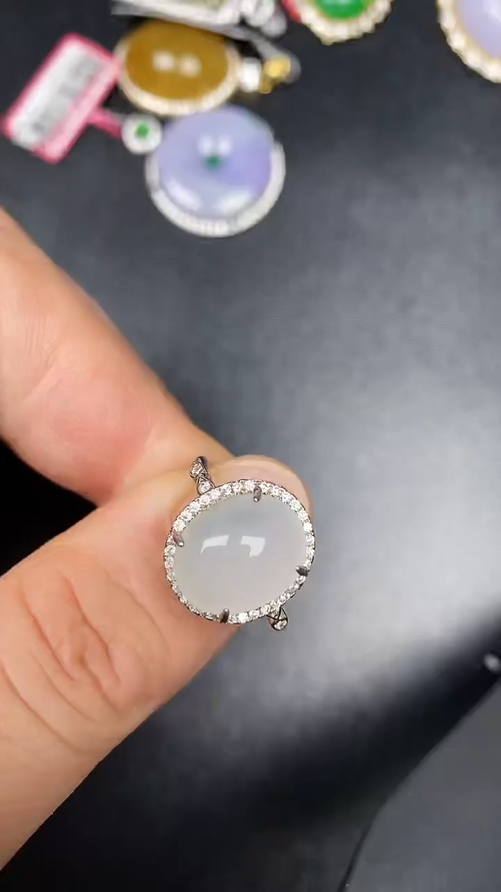 银S925镶嵌戒指翡翠1110