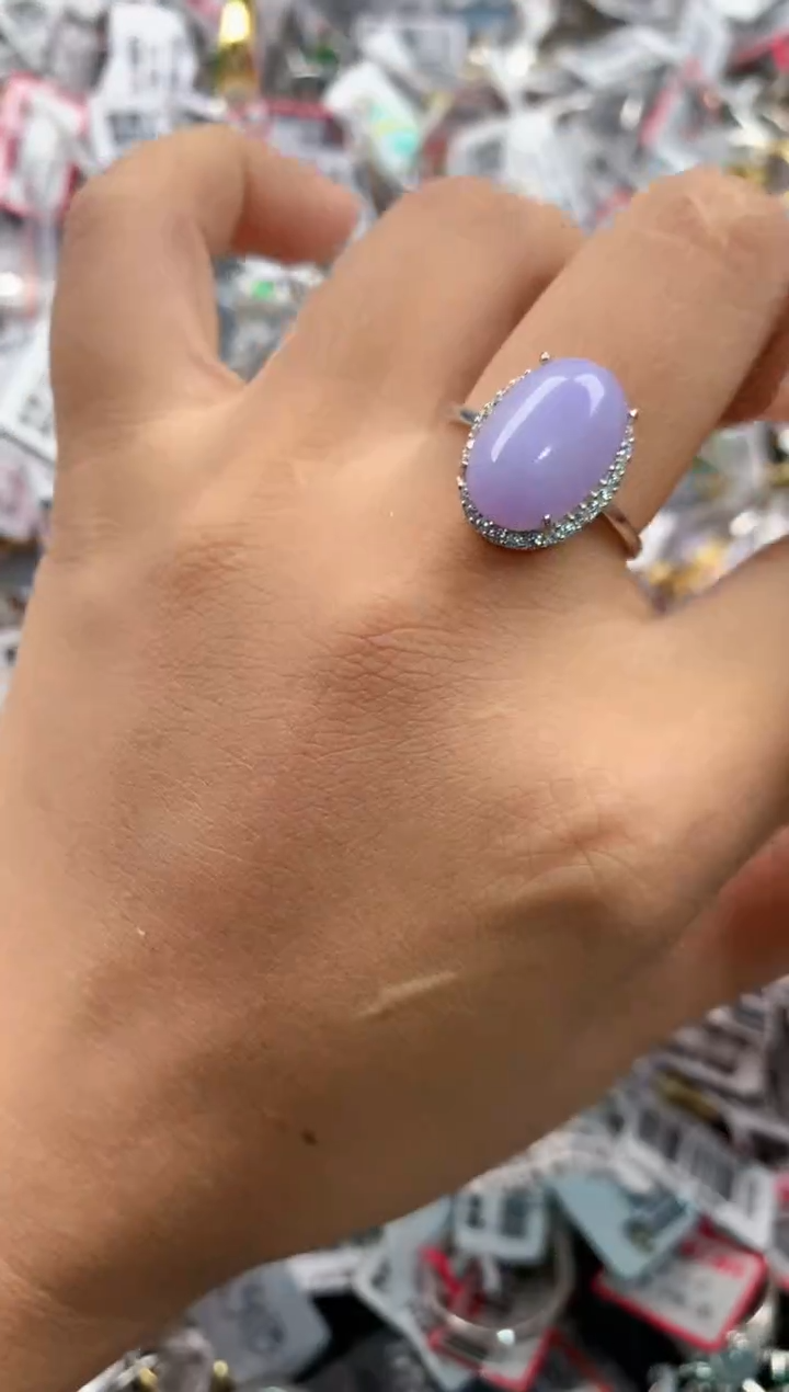 银S925镶嵌戒指翡翠999---6