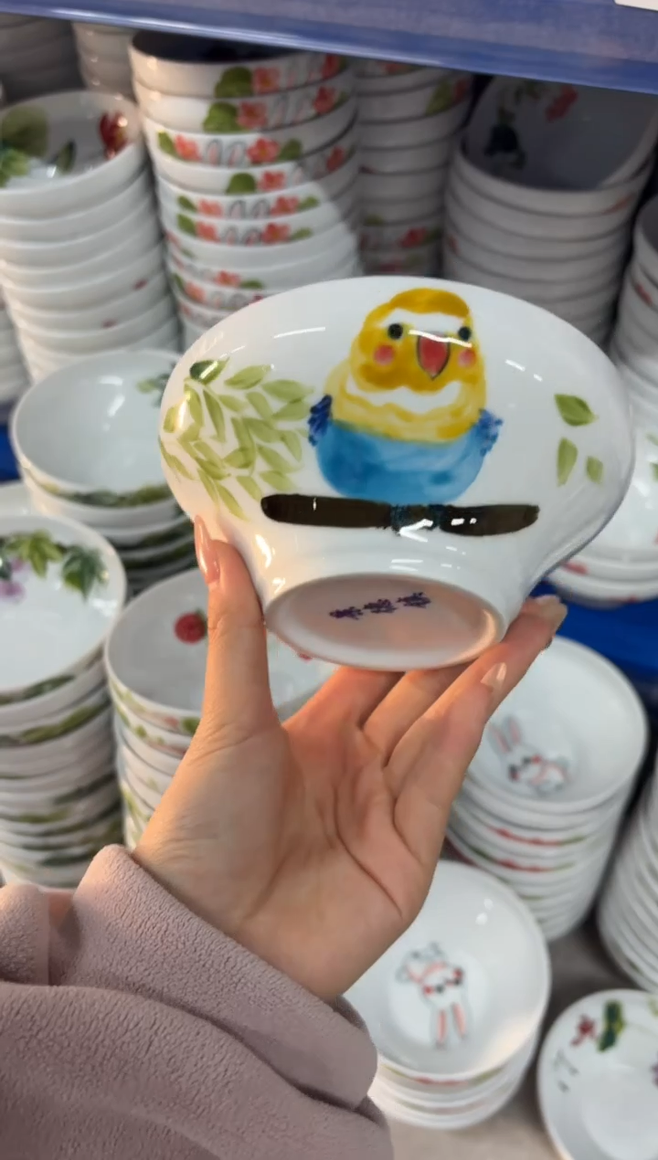 瓷片景德镇高温陶瓷食品级手绘釉中彩-葫芦碗