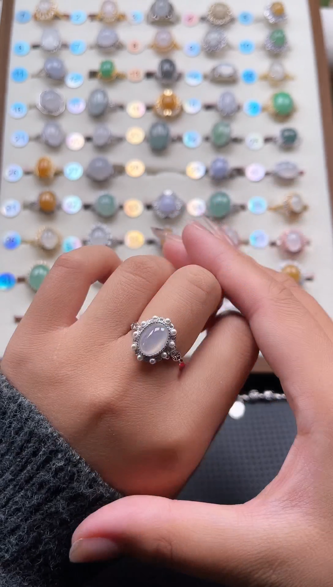 【闪购商品】翡翠戒指银S925镶嵌天然A货翡翠戒指