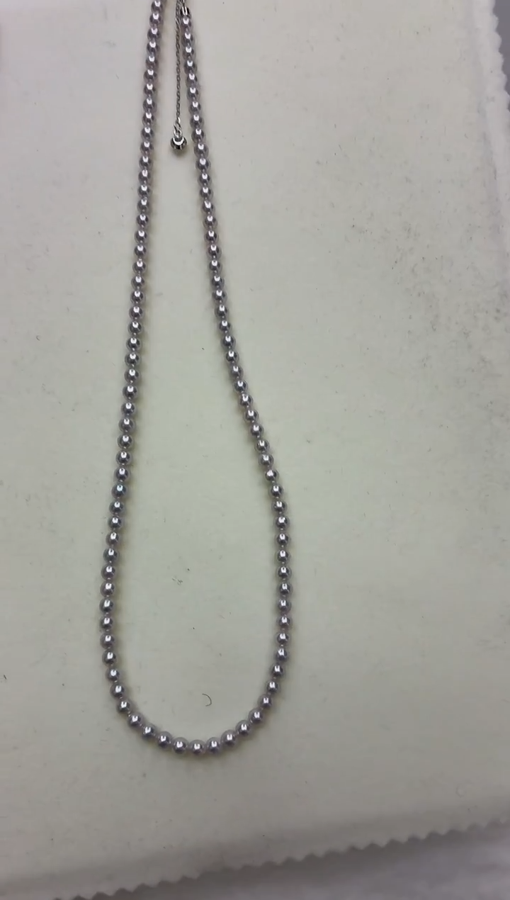 未镶嵌DA海水珍珠灰珠串链3-4 y1132