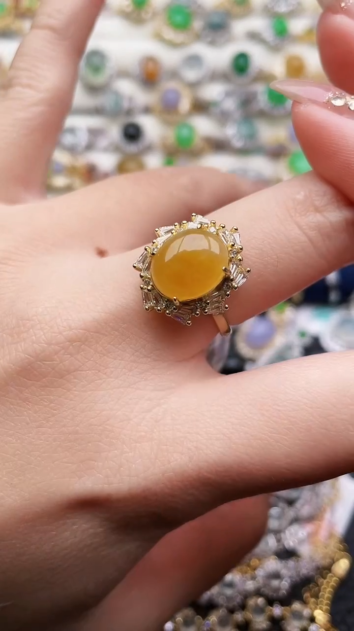 银S925镶嵌戒指翡翠167