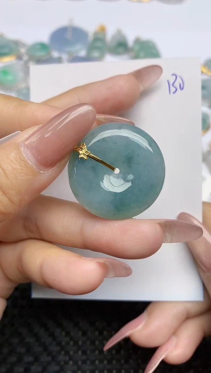 【闪购商品】翡翠颈饰18K金镶嵌天然A货翡翠 130