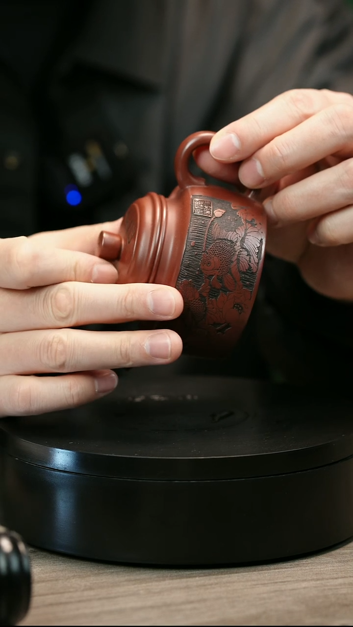 茶壶紫砂D****2H2419李發香龙血砂荷气生财德中