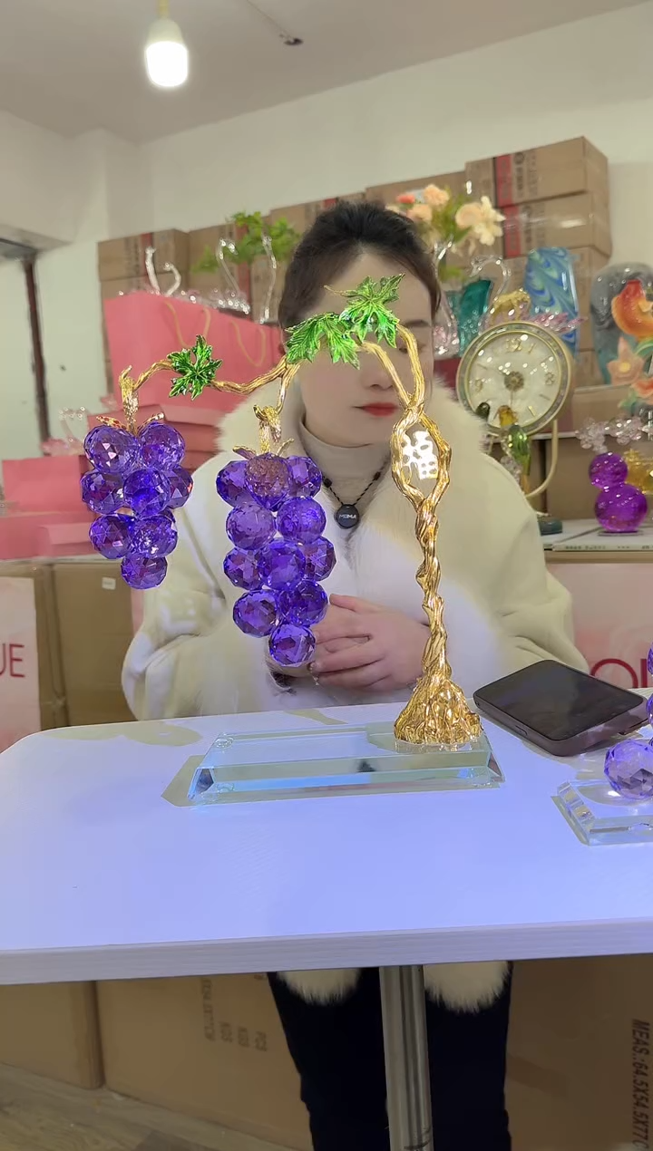 【闪购商品】无铅玻璃迪喜花器-k-早48 葡萄