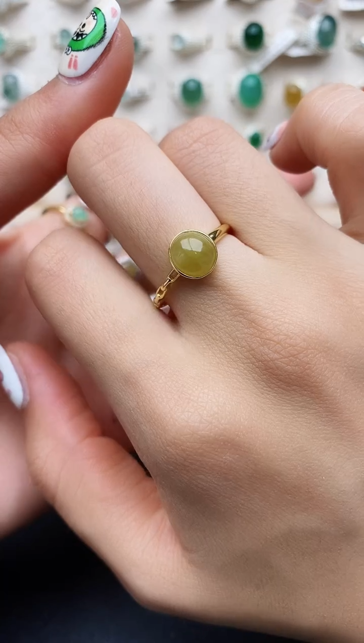 【闪购商品】翡翠戒指银S925镶嵌缅甸翡翠