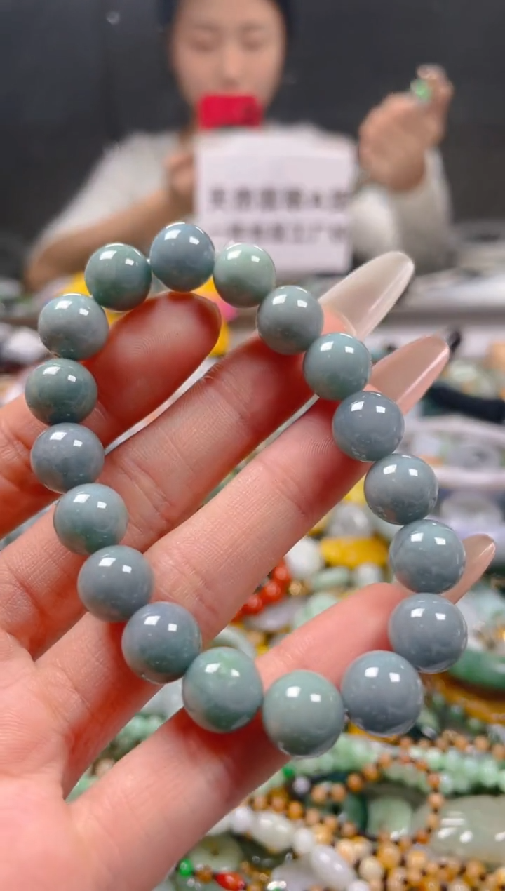【闪购商品】翡翠颈饰未镶嵌10MM/B/翡翠A货一图一物