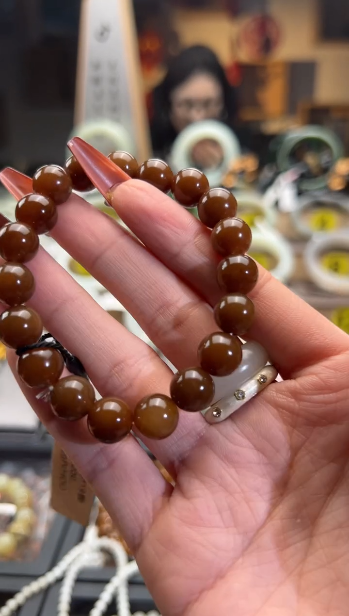 【闪购商品】和田玉手串未镶嵌且末料金山糖卡10手串