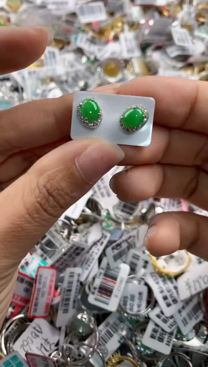 银S925镶嵌戒指翡翠555---4