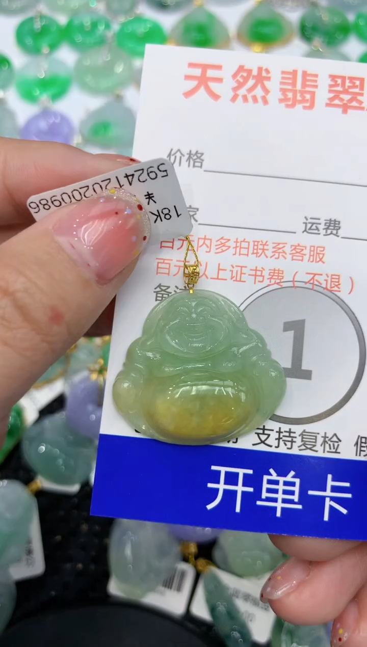 【闪购商品】翡翠颈饰18K金镶嵌111111111111