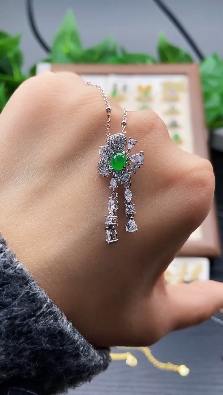 银S925镶嵌戒指翡翠12