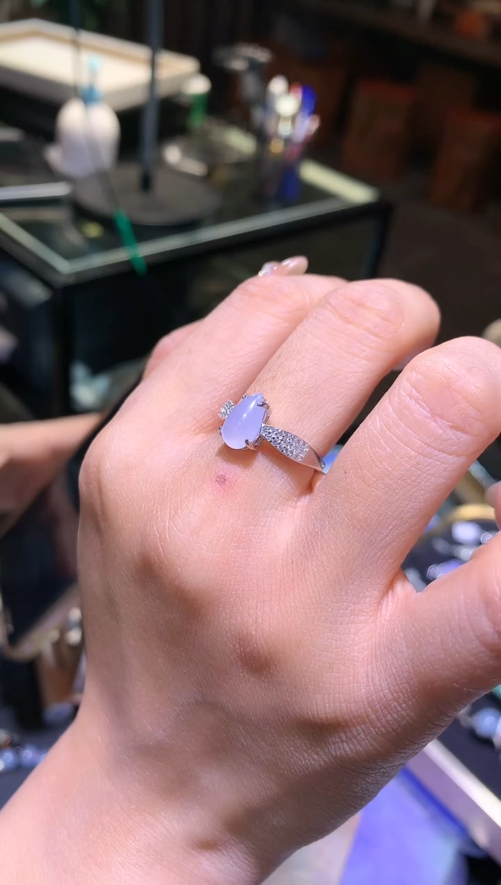 【闪购商品】翡翠吊坠(不含链)银S925镶嵌戒指