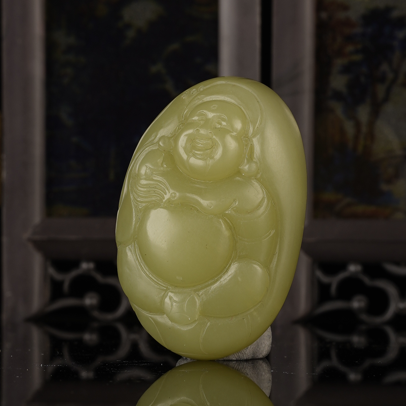 XK10710二十世纪和田玉弥勒佛挂坠