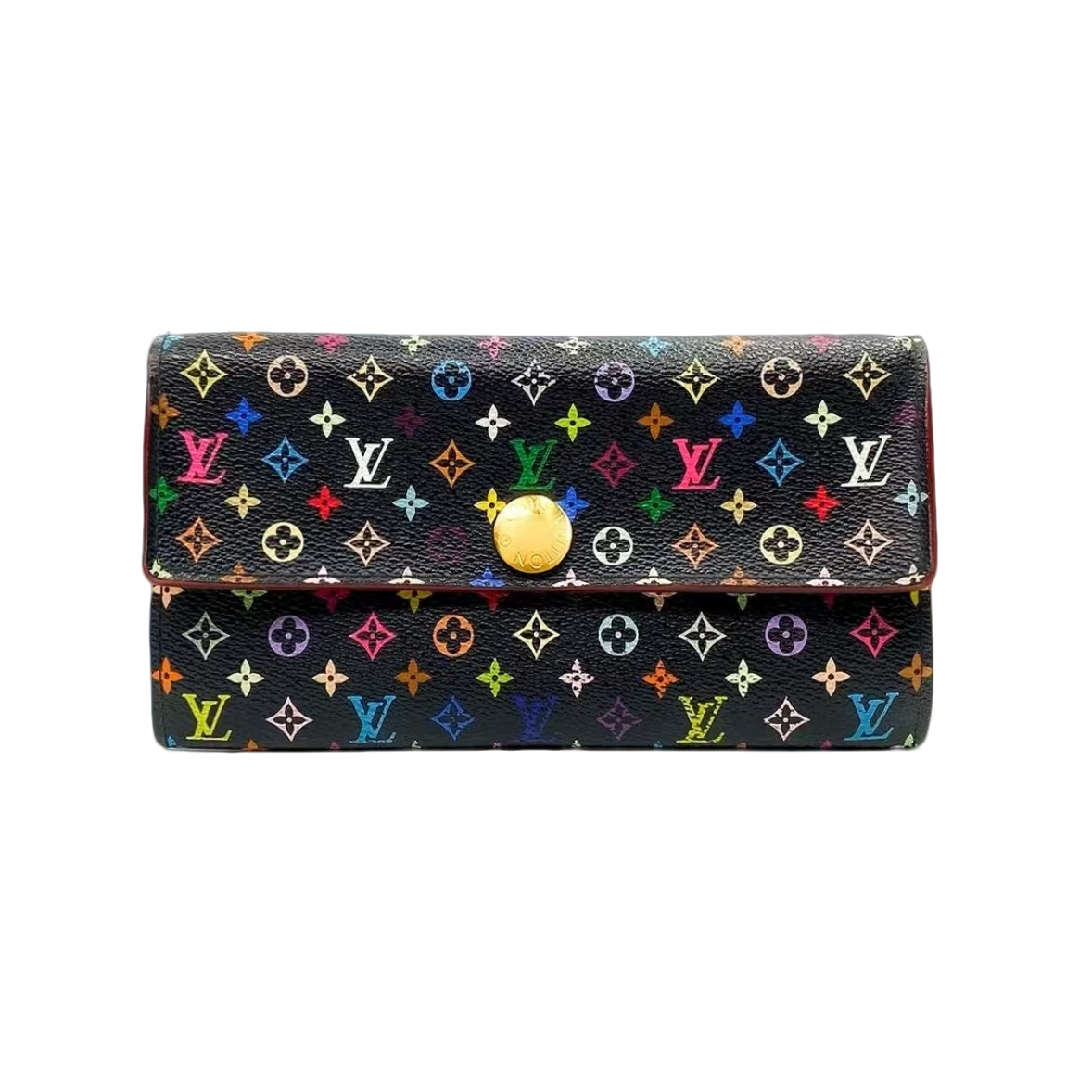 95新 LouisVuitton/路易威登 黑三彩大豆豆钱包