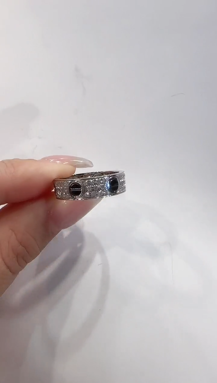【闪购商品】钻石戒指18K金镶嵌17#黑钉戒指