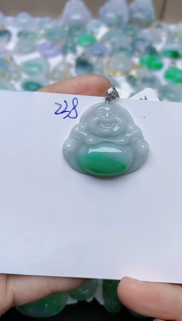 【闪购商品】翡翠颈饰18K金镶嵌天然翡翠A货    