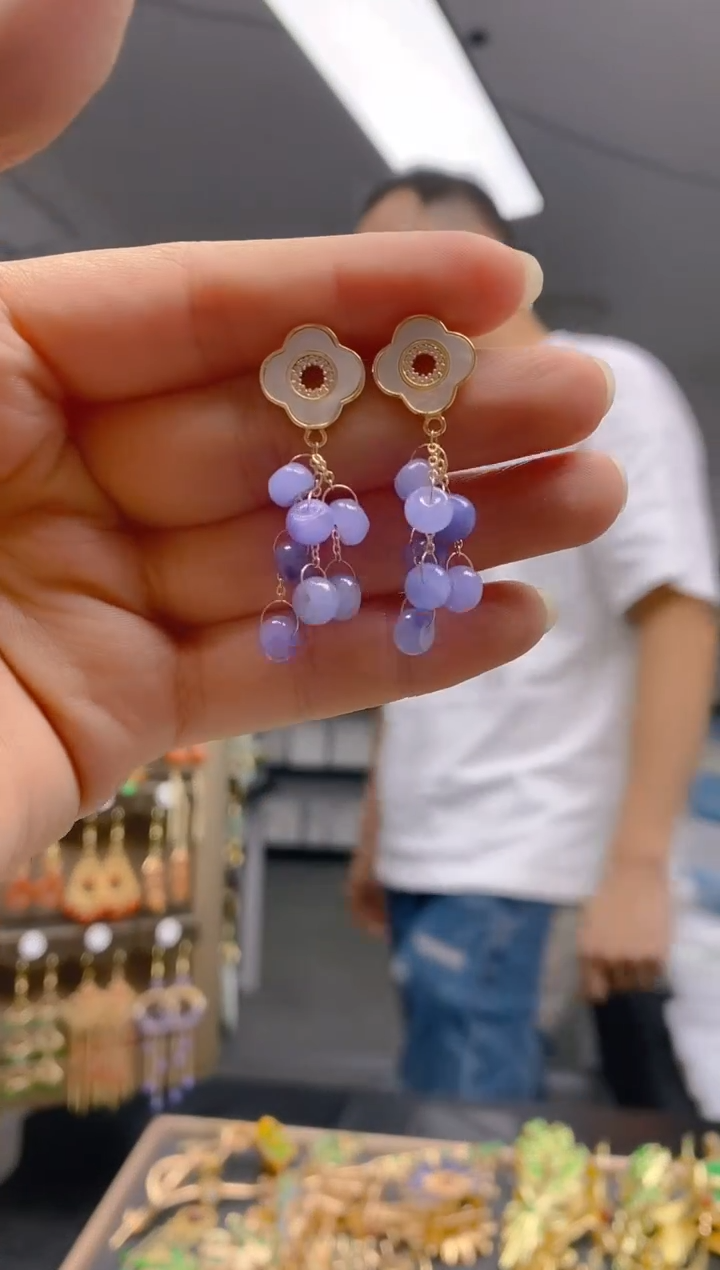 【闪购商品】翡翠耳饰合金0189翡翠耳钉