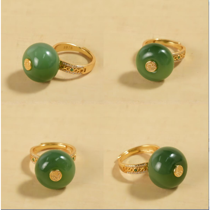 【老掌柜】和田玉平安扣戒指/多样性发一件 JXC041901