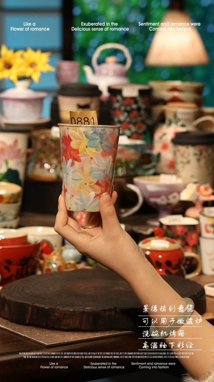 陶瓷景德镇高温釉下彩手工手绘款式@A0881@