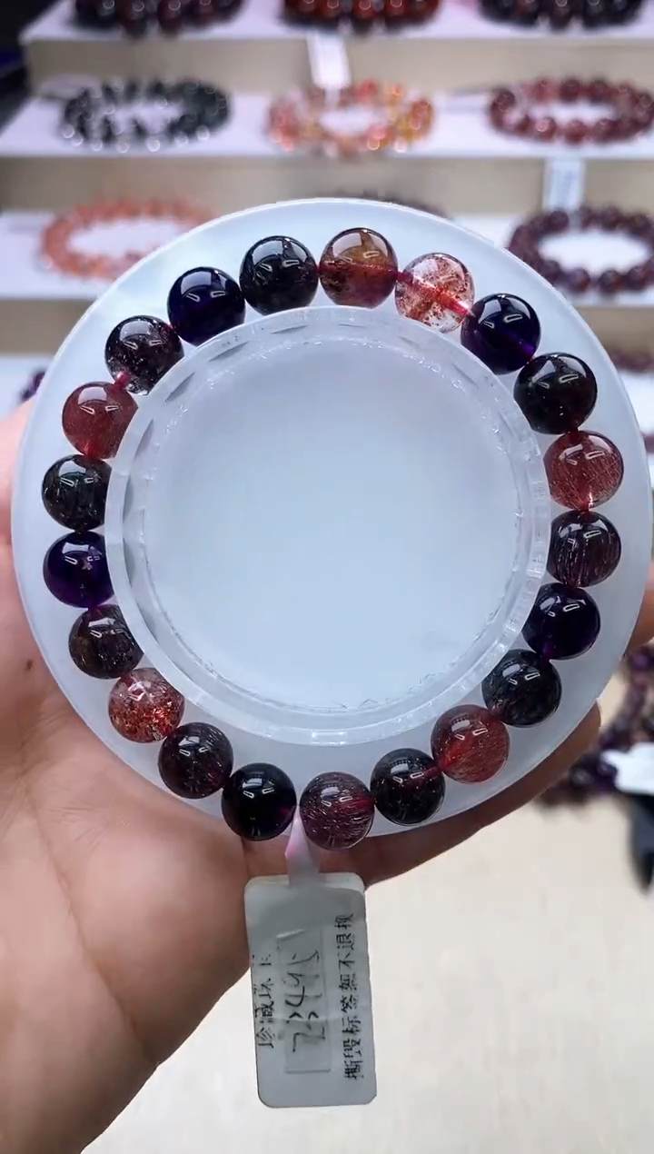 【闪购商品】水晶手链未镶嵌黑加仑超七单圈9m+