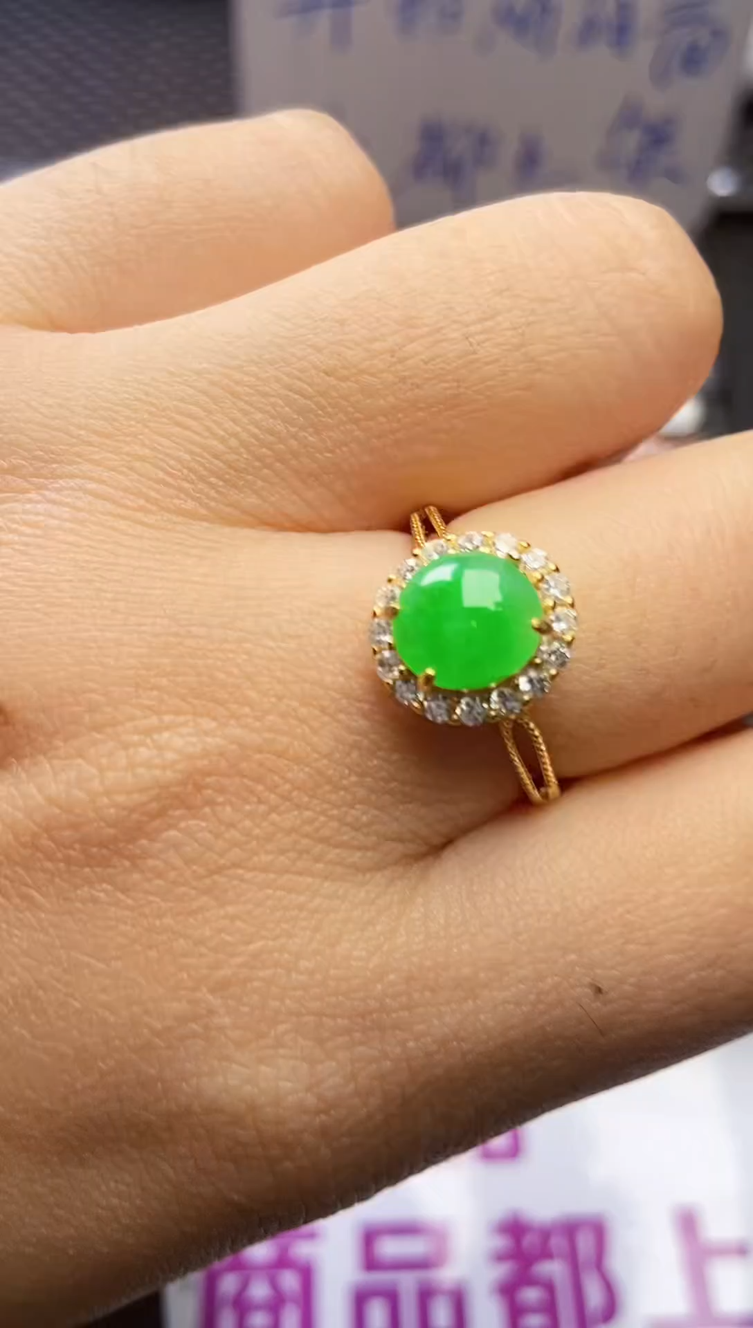 【闪购商品】翡翠戒指银S925镶嵌0000