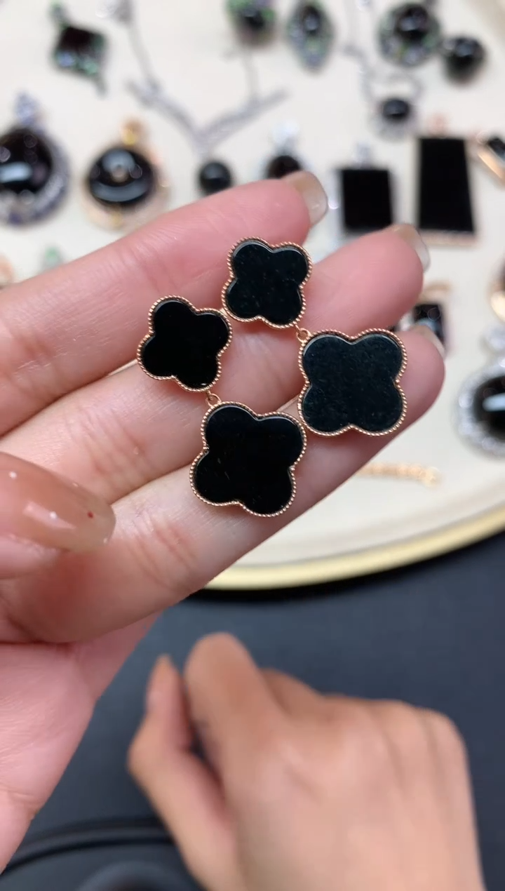 【闪购商品】翡翠耳饰18K金镶嵌耳饰A15|2800