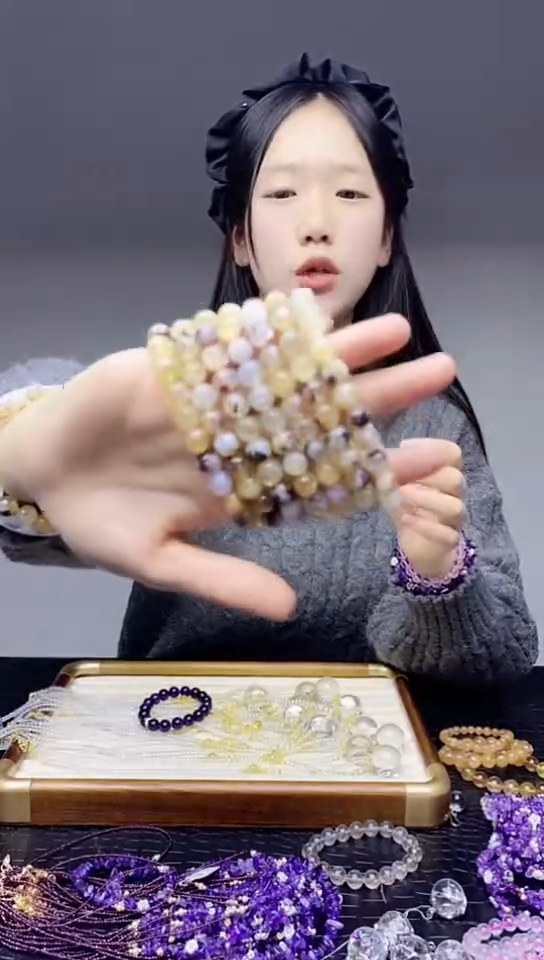 未镶嵌手链水晶高品质黄塔手链