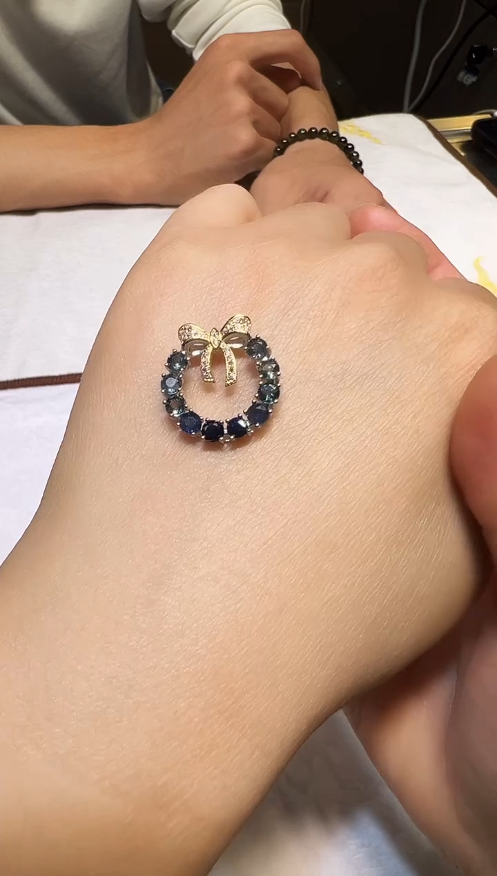 吊坠(不含链)蓝宝石银S925镶嵌1219m042多样性发其一