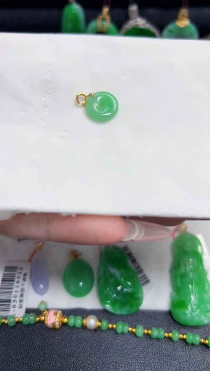 【闪购商品】翡翠颈饰18K金镶嵌Y缅料A货/支持复检/一件
