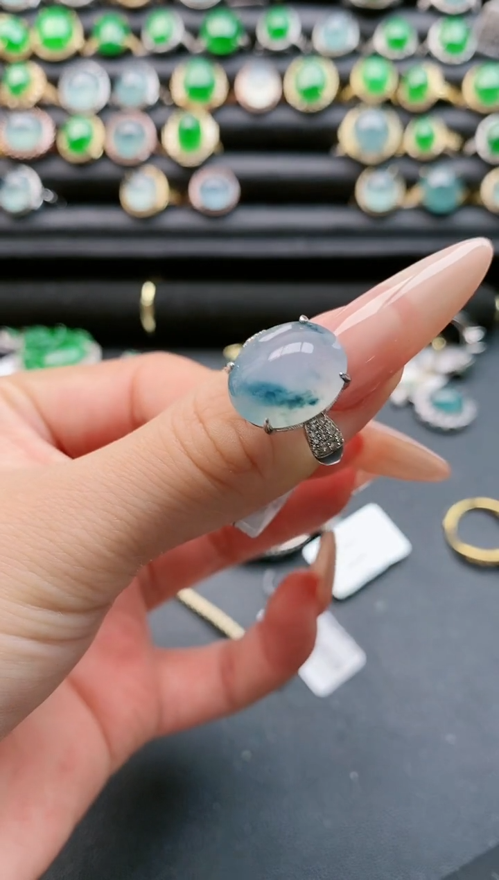 【闪购商品】翡翠戒指银S925镶嵌111111