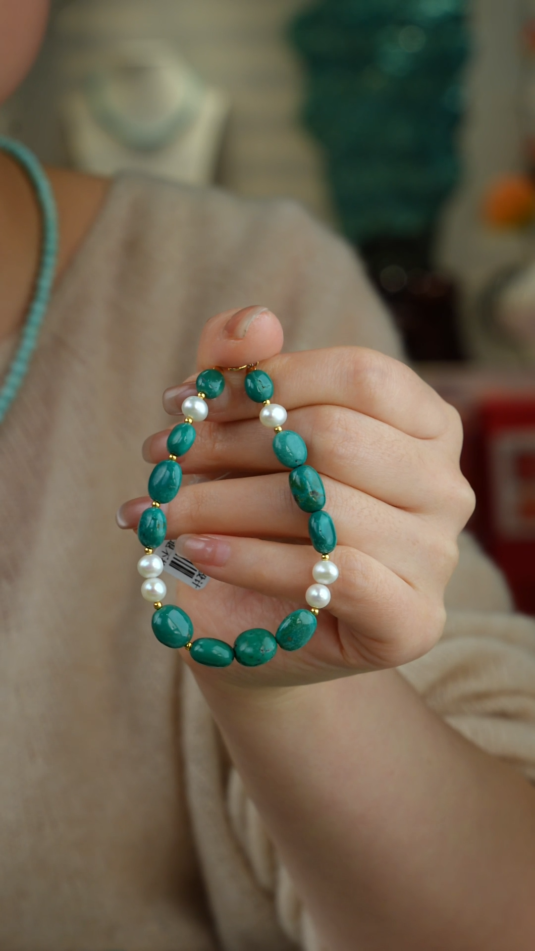 【闪购商品】绿松石手链18K金镶嵌1