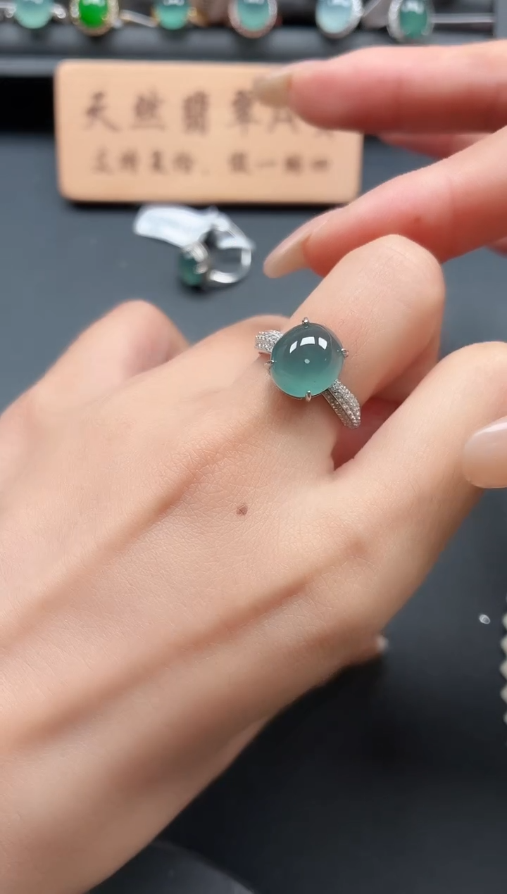 银S925镶嵌戒指翡翠11111