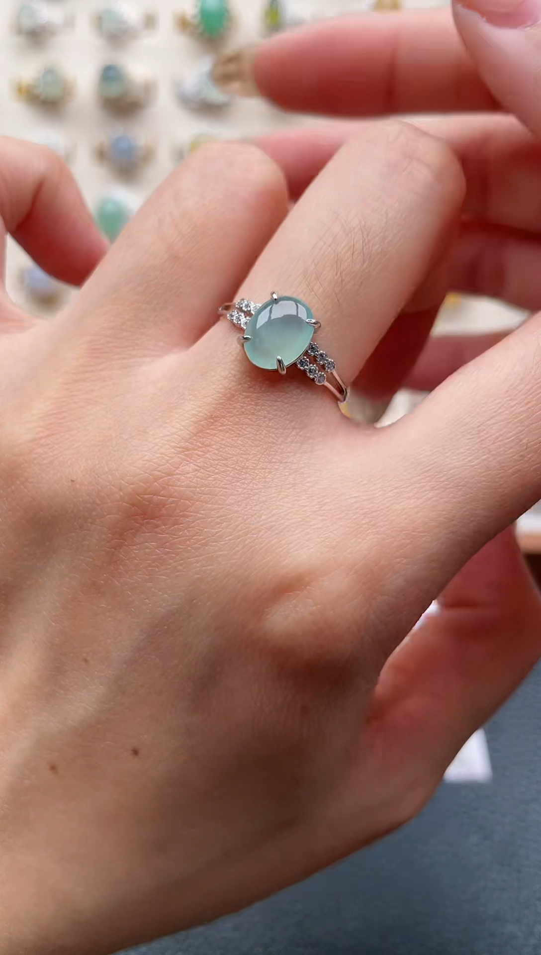 【闪购商品】翡翠戒指银S925镶嵌1111