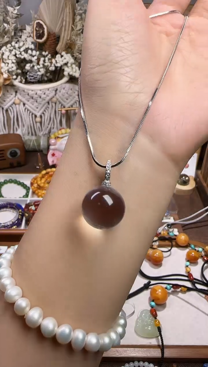 天然辰砂彩宝水晶