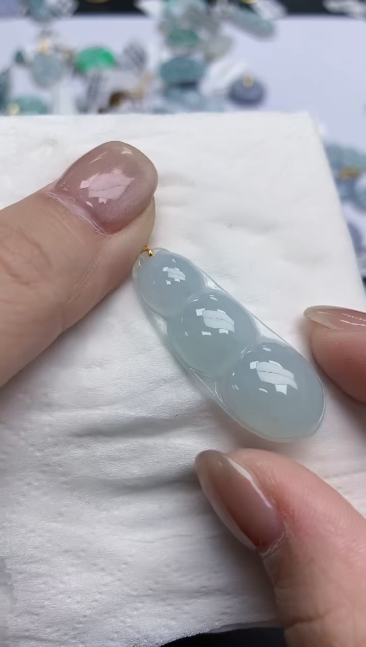【闪购商品】翡翠颈饰18K金镶嵌天然缅甸翡翠A货