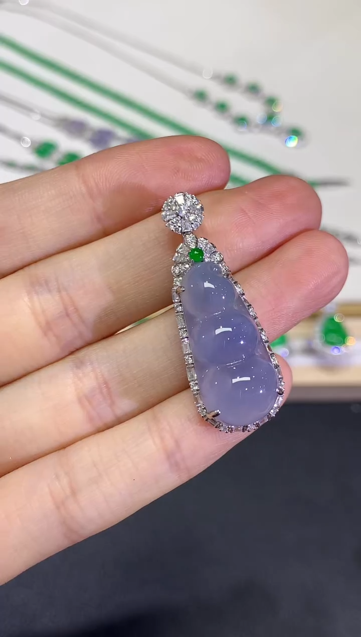 【闪购商品】翡翠颈饰18K金镶嵌团购35