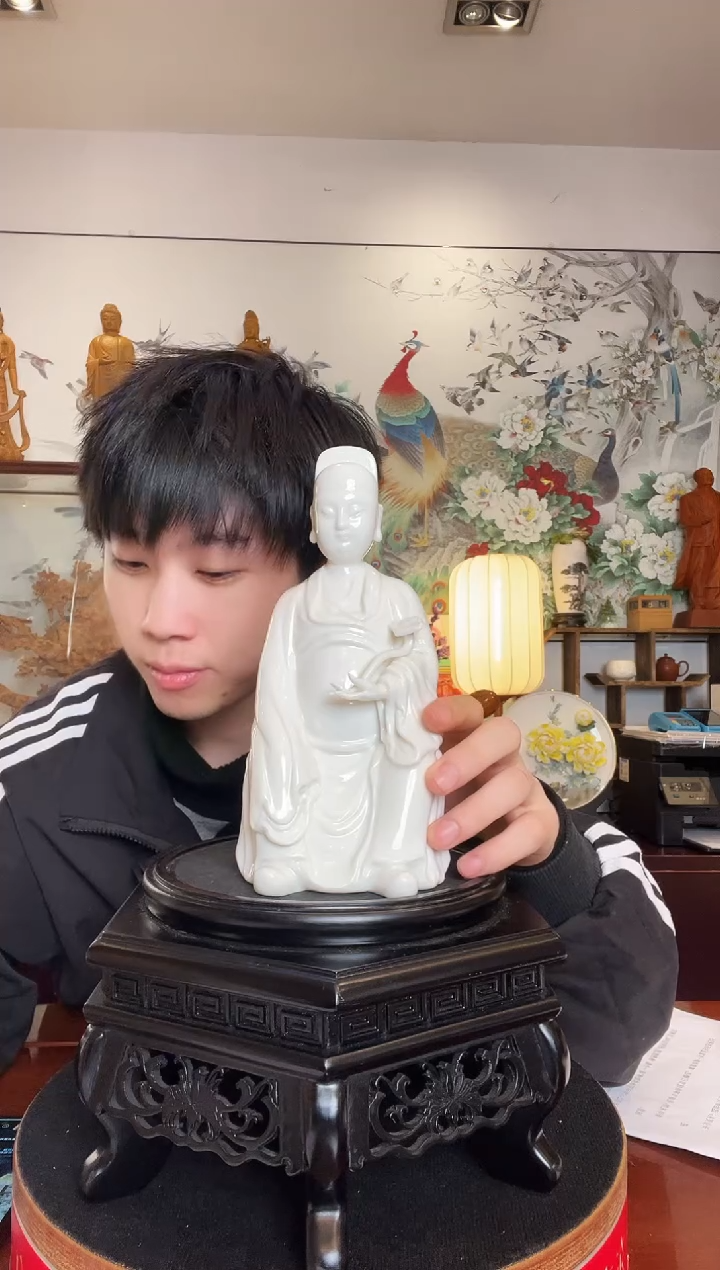 摆件德化白瓷  文昌帝君  高20cm  陈德华老师