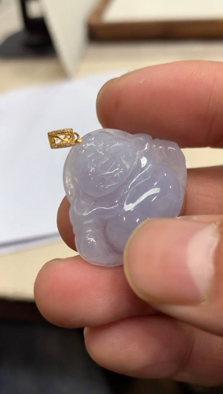 【闪购商品】翡翠颈饰18K金镶嵌佛公