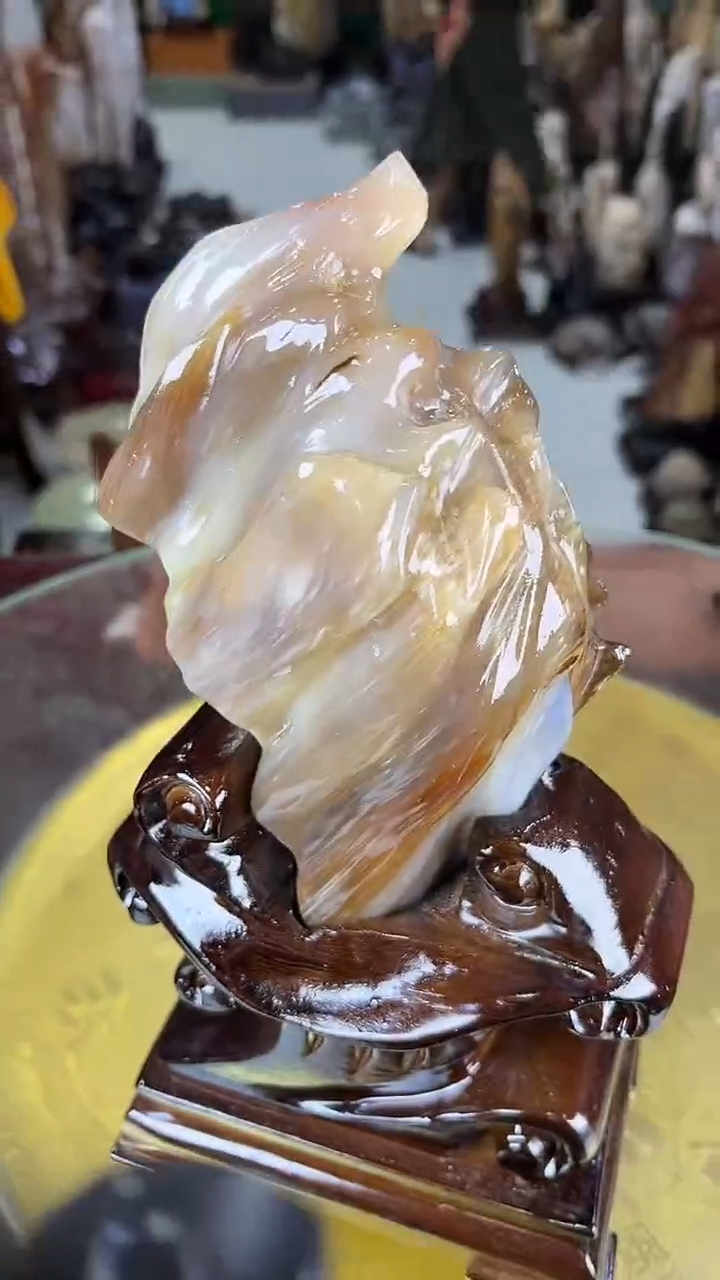 缅甸天然树化玉摆件