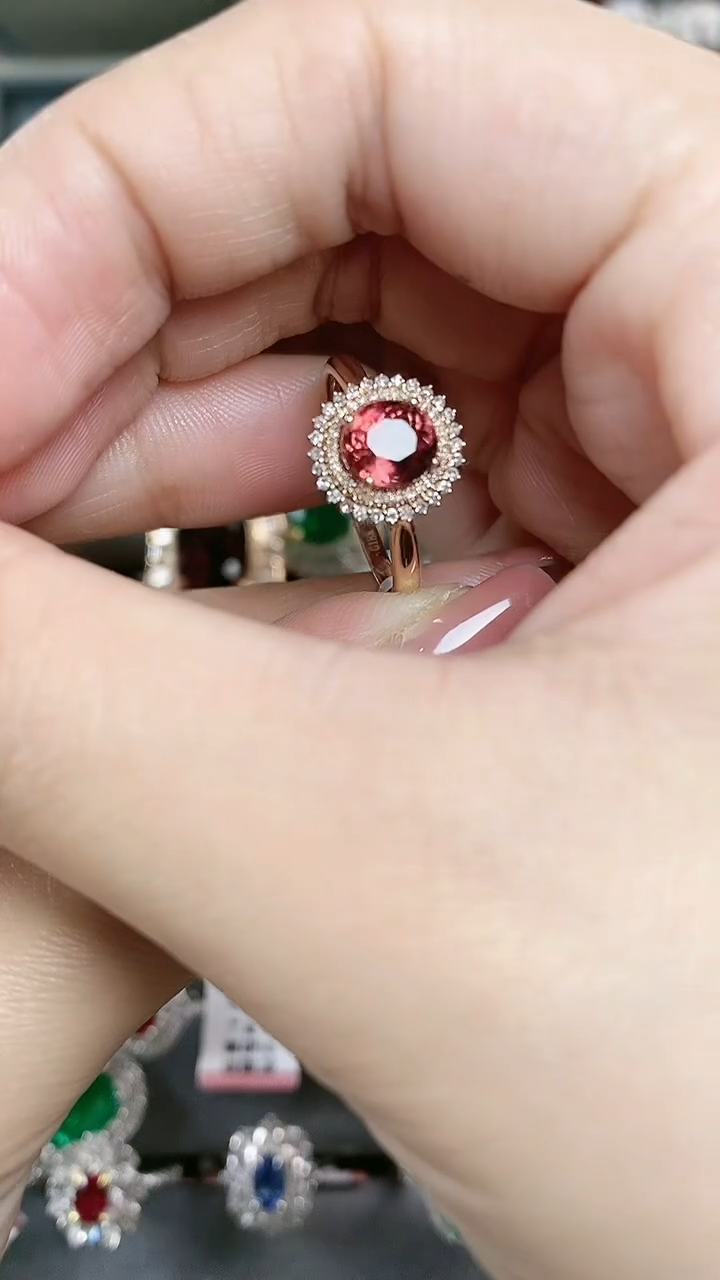 【闪购商品】碧玺戒指18K金镶嵌18K金镶嵌碧玺戒指