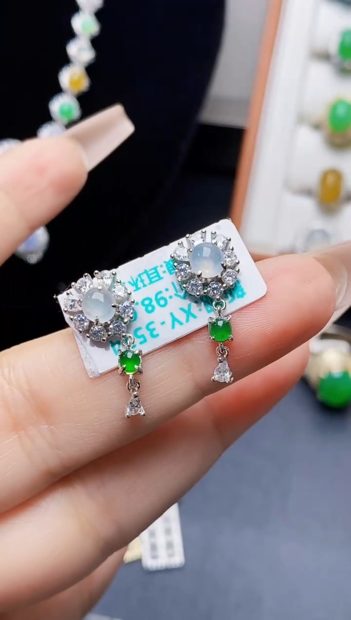 银S925镶嵌戒指翡翠0642