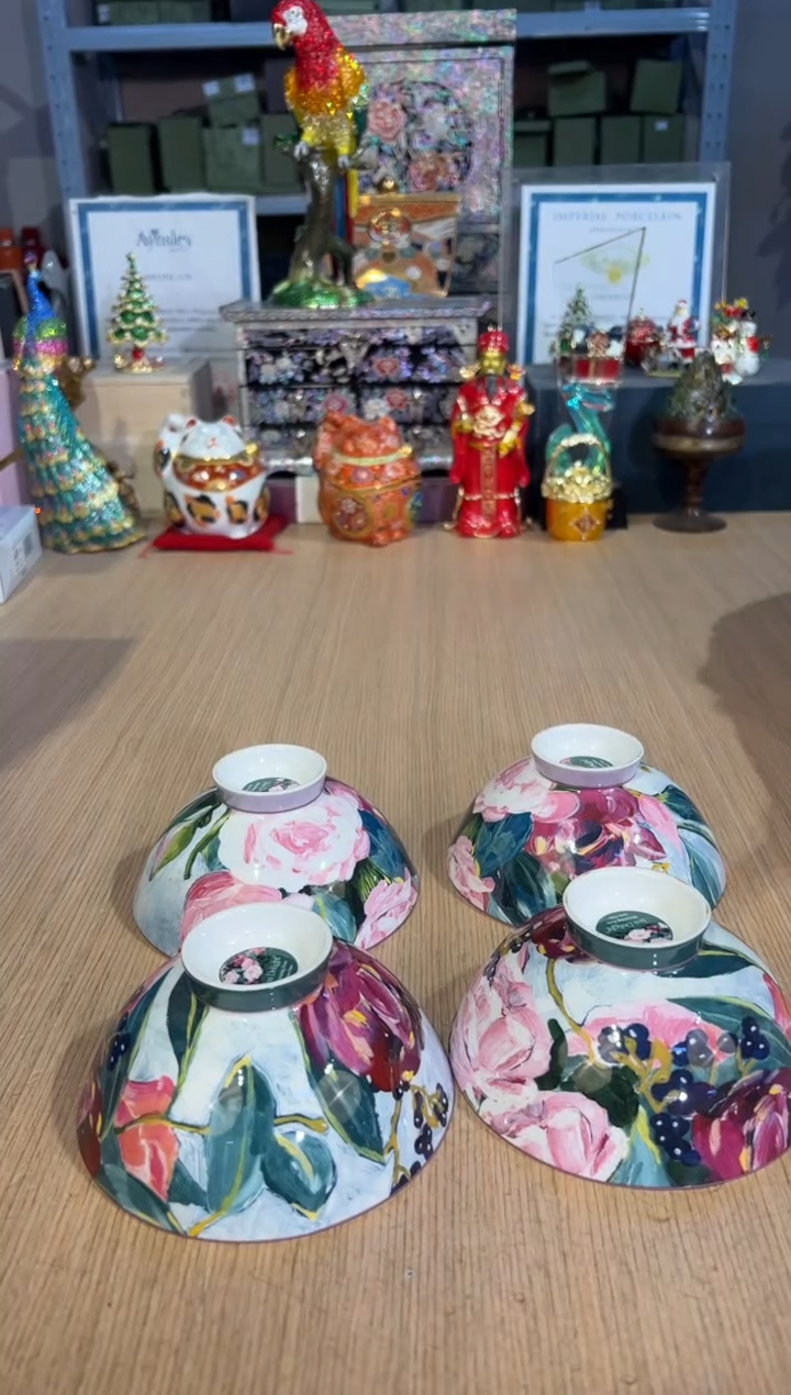 【闪购商品】杯202油画饭碗套四        