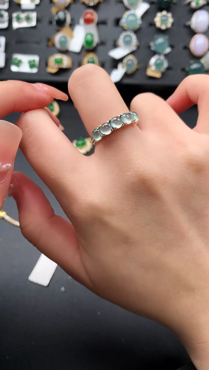 【闪购商品】翡翠戒指银S925镶嵌52141