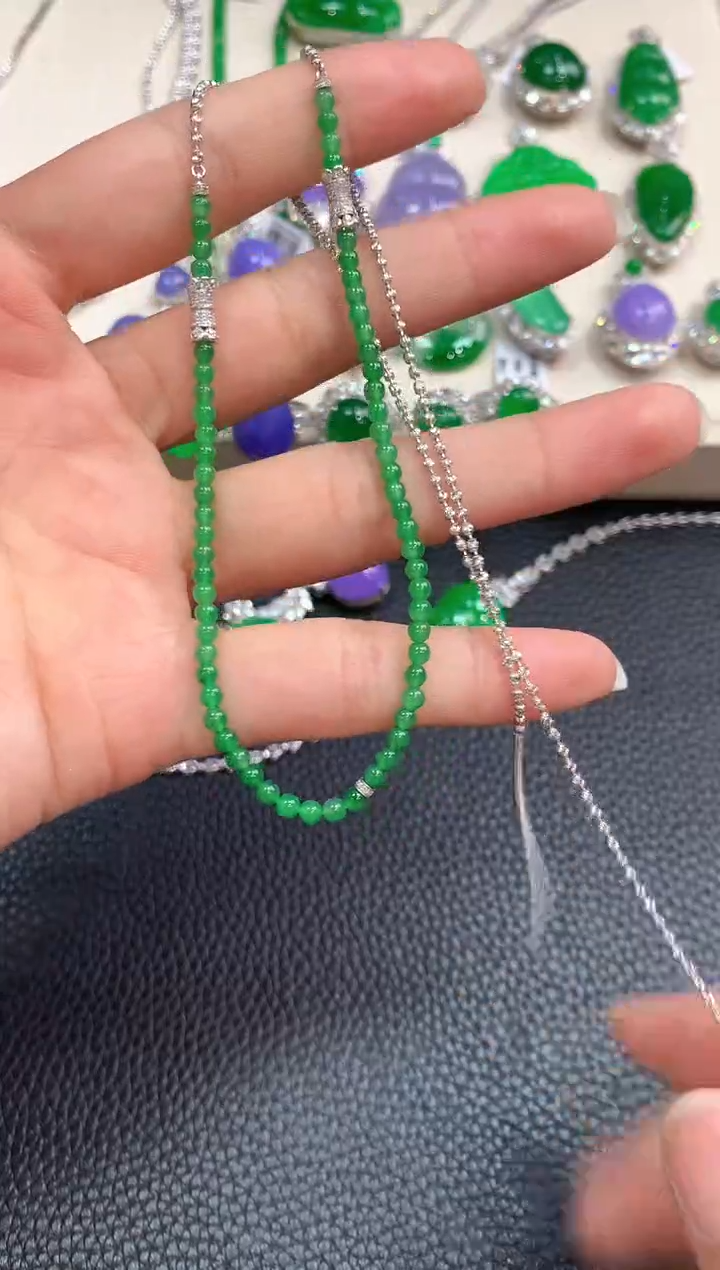 【闪购商品】翡翠项链18K金镶嵌m33       