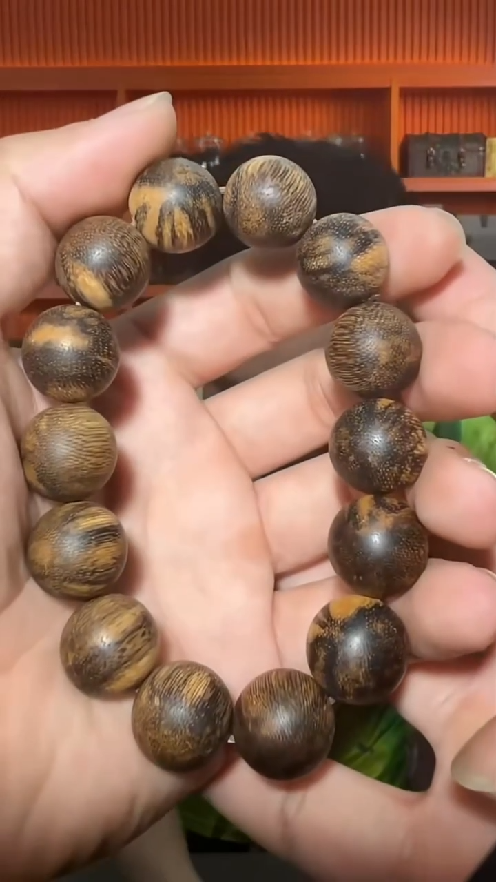 沉香手串115号沉水单圈花珠多样性发一