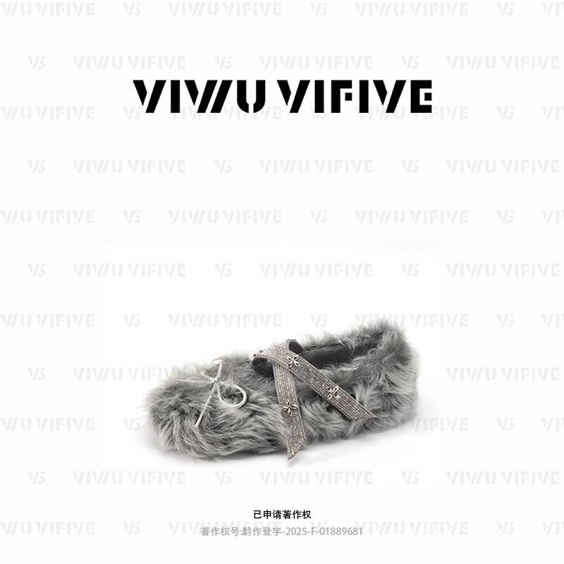 V5「雾灵」勃肯女款爆款2025新款秋冬公主风毛毛鞋保暖浅口毛茸茸鞋