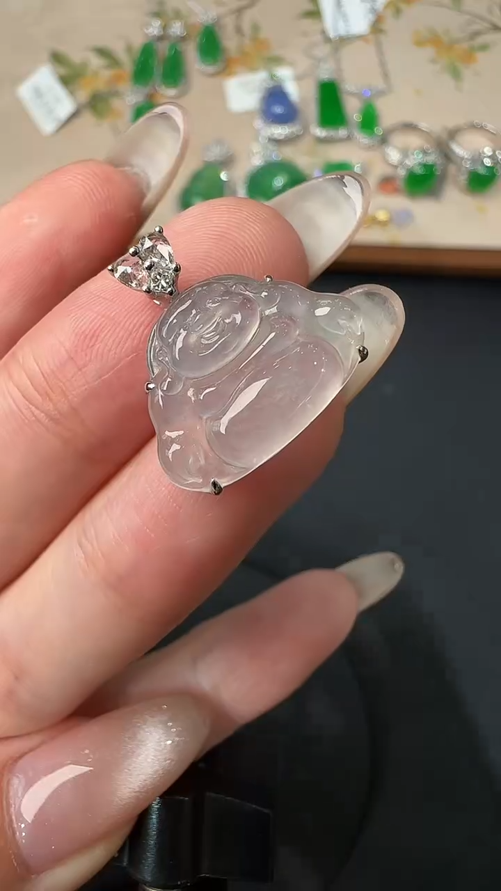 【闪购商品】翡翠吊坠(不含链)18K金镶嵌25