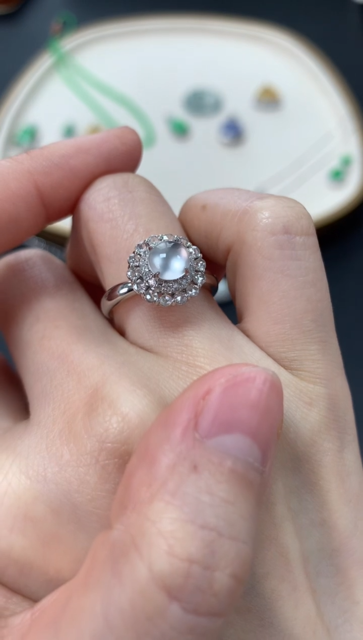 【闪购商品】翡翠戒指18K金镶嵌6980戒指