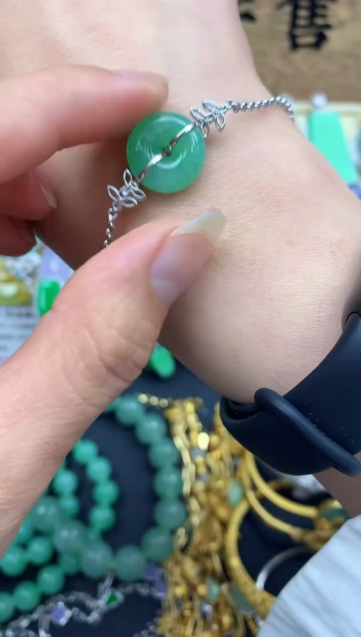 【闪购商品】翡翠手串18K金镶嵌300-中国好珍宝