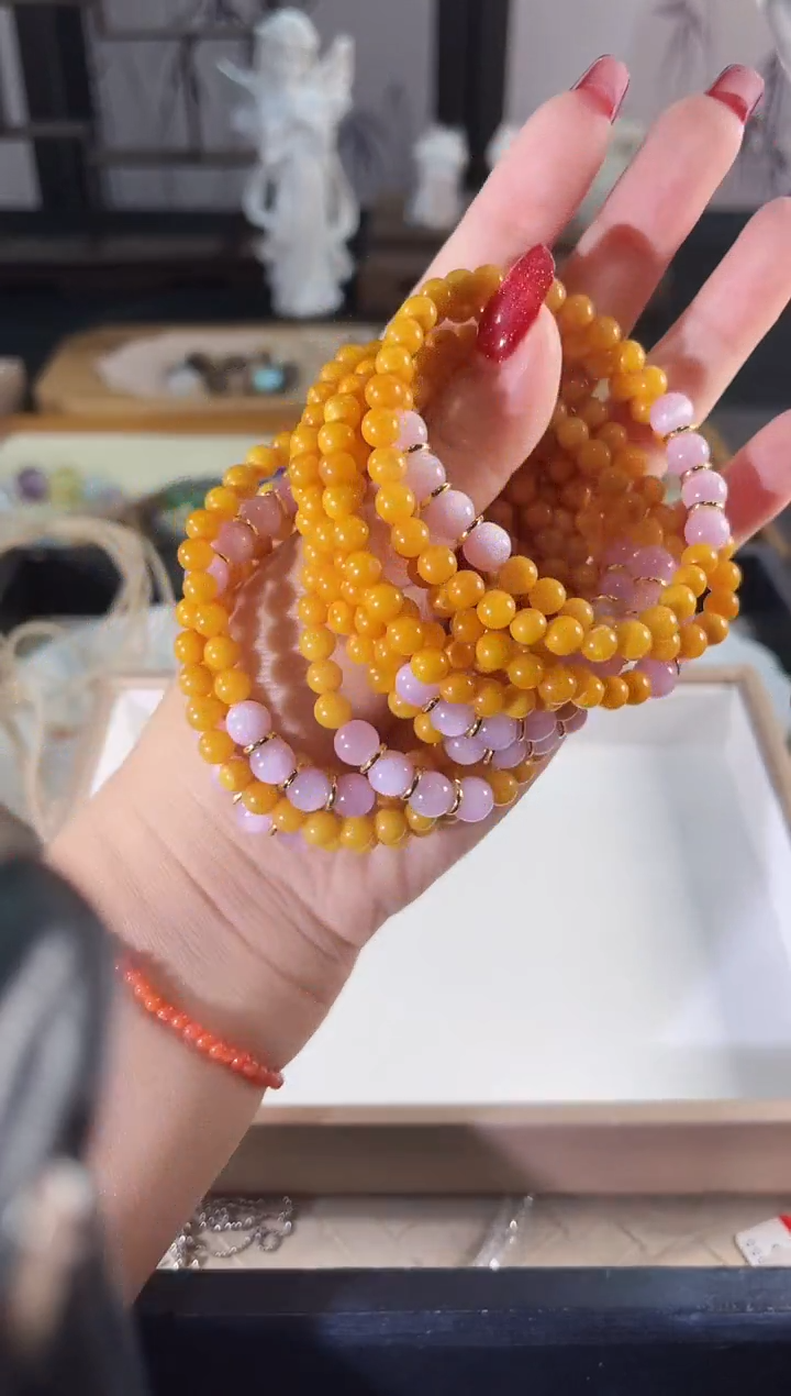 未镶嵌蜜蜡手链多样性发货其一